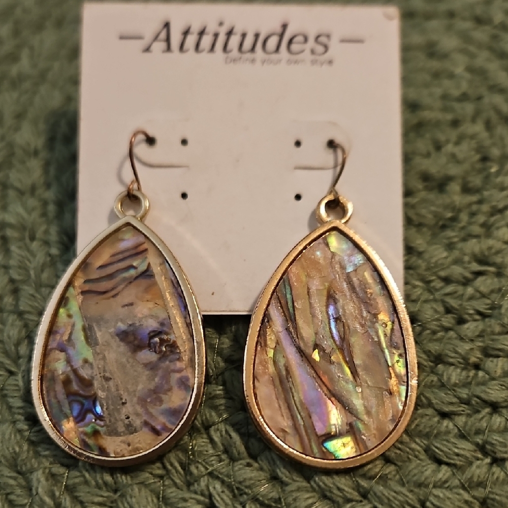 Source Unknown Iridescent Teardrop Earrings